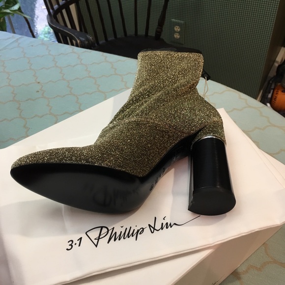 3.1 Philip Lim Gold Ankle Boot NIB! - Picture 4 of 8